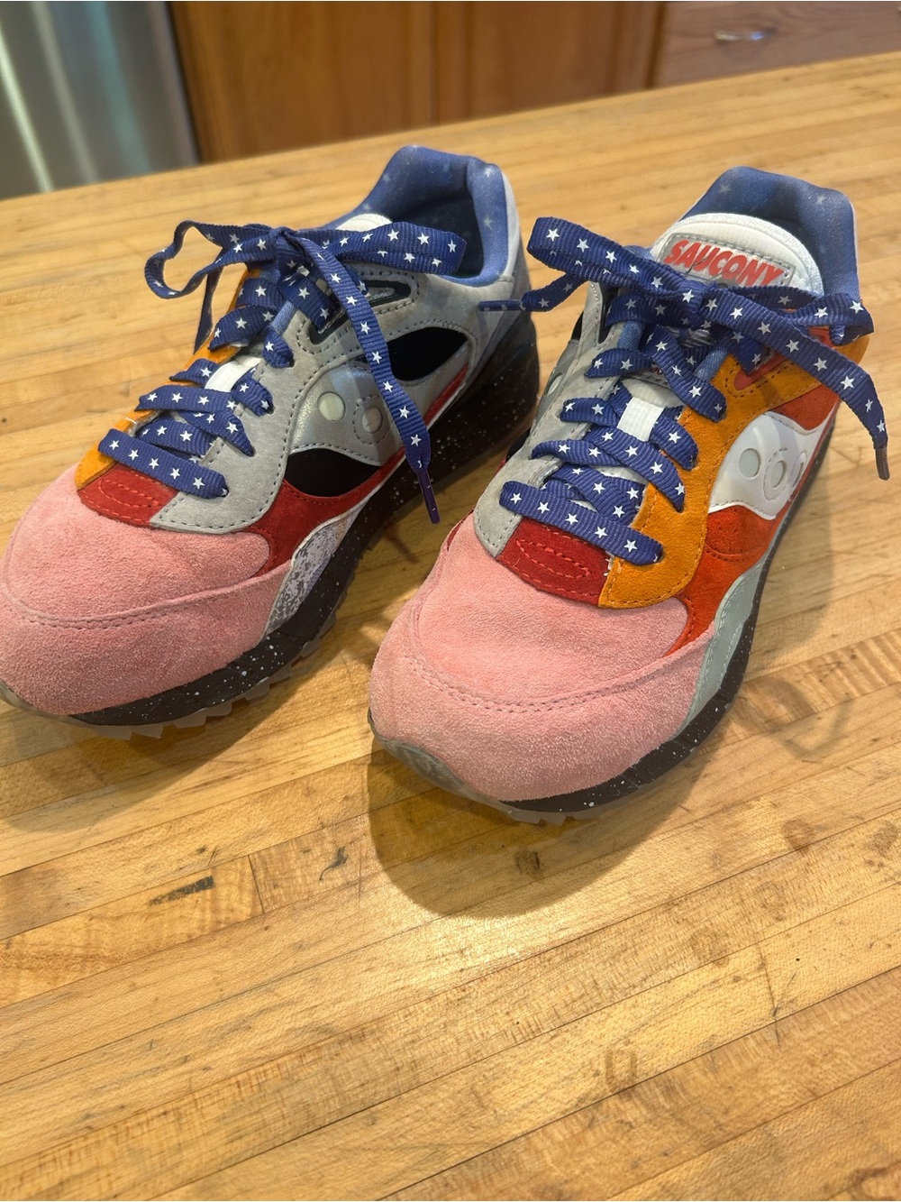 Saucony Kids Multicolor Suede Sneakers - Pink/Orange/Red/Gray/Blue